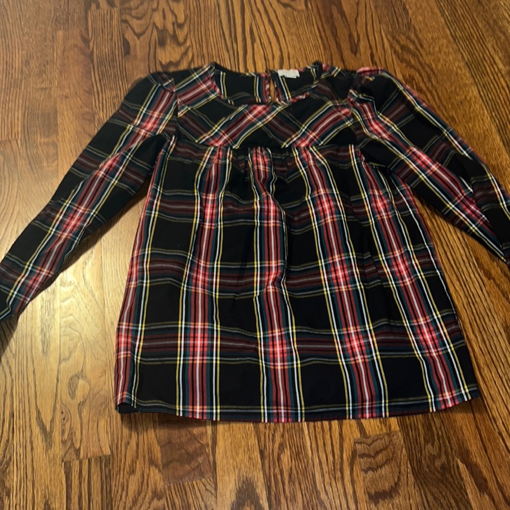 J crew womens holiday plaid top